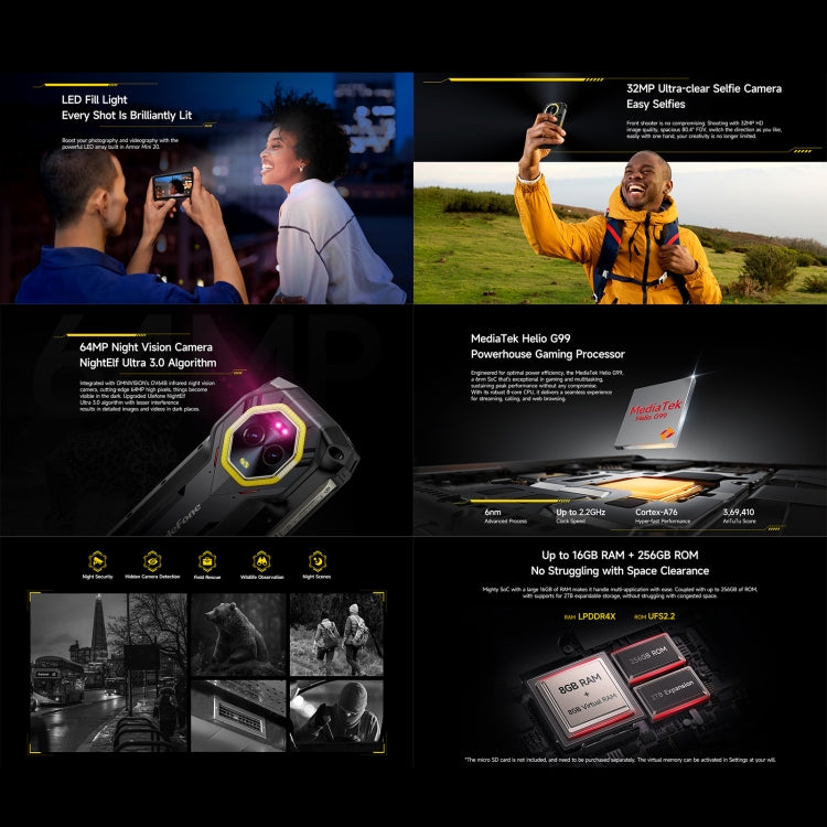Ulefone Armor Mini 20, Night Vision, 8GB+256GB, IP68/IP69K Rugged Phone, 4.7 inch Android 14 MediaTek Dimensity 6300 Octa Core, Network: 4G, NFC, OTG Ulefone Armor Mini 20, Night Vision, 8GB+256GB, IP68/IP69K Rugged Phone, 4.7 inch Android 14 MediaTek Dimensity 6300 Octa Core, Network: 4G, NFC, OTG